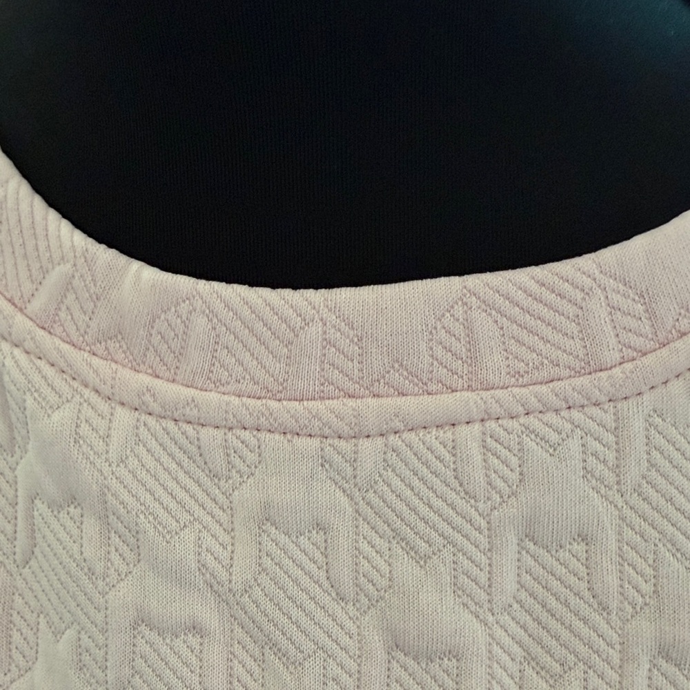NWT Soft Pink Two-Piece Textured Travel Set - Short Sleeve,Wide Leg Ankle Pant - Picture 3 of 13